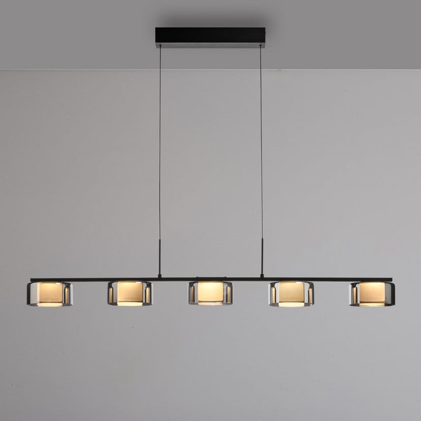lampenwelt Paul Neuhaus LED-Hängelampe Rika 119 cm Glas dimmbar Schlussverkauf