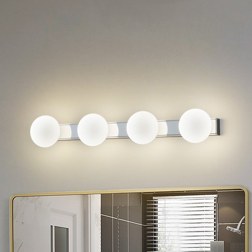 lampenwelt Lucande LED-Bad-Wandlampe Myrra chrom Glas 60 cm IP44 Meist gekauft