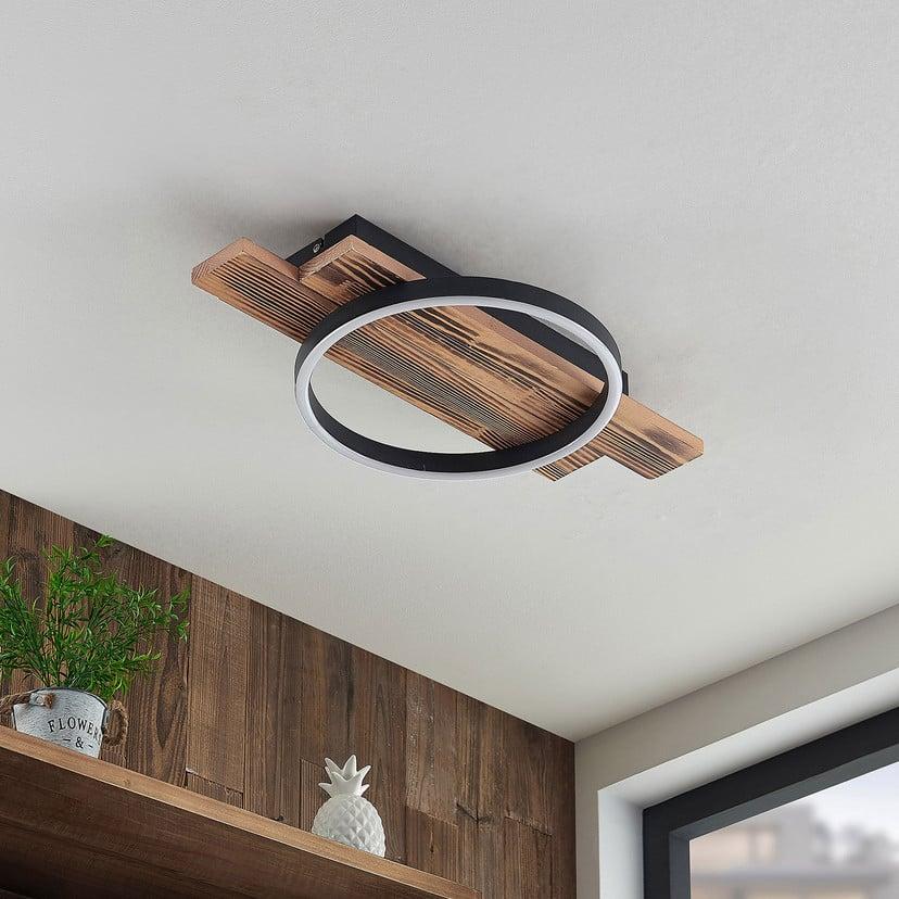 lampenwelt Lindby LED-Deckenleuchte Sentoa Holz 52 8 cm lang 3.000 K Blitzverkäufe