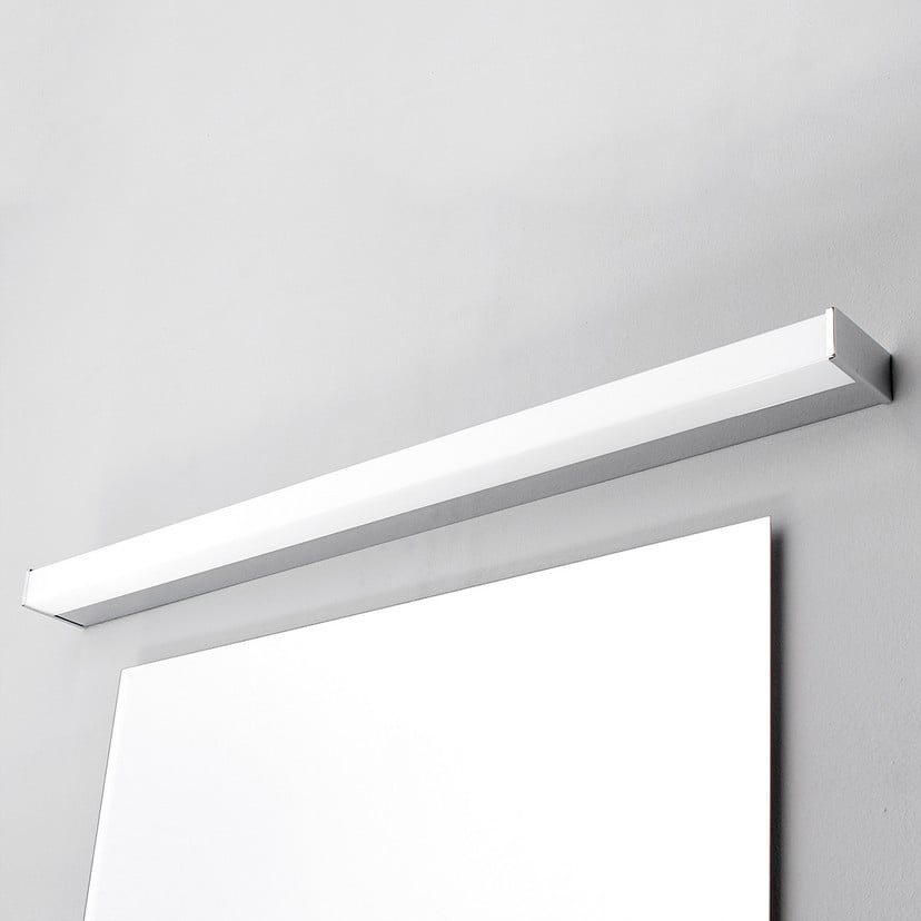 lampenwelt Lindby LED-Wandlampe Philippa eckig 89 cm chrom IP44 Günstig kaufen