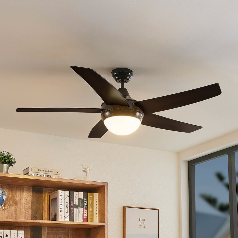 lampenwelt Lindby Deckenventilator mit Licht Auraya leise schwarz Großer Ausverkauf