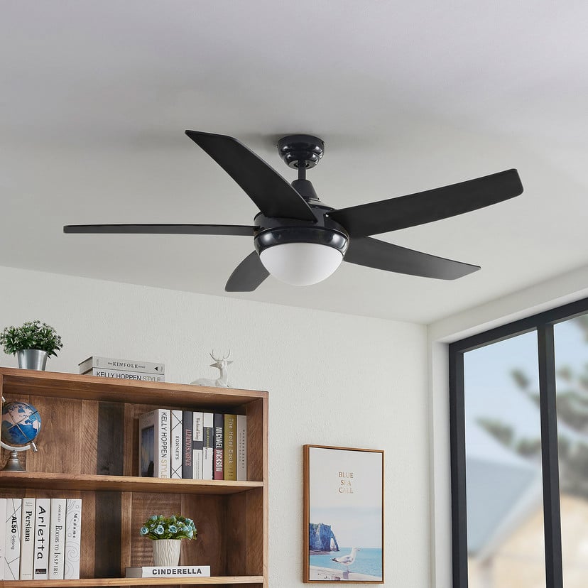 lampenwelt Lindby Deckenventilator mit Licht Auraya leise schwarz Großer Ausverkauf