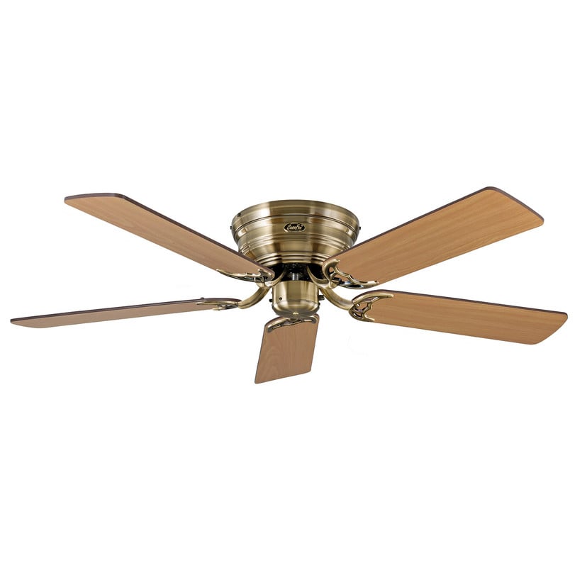 lampenwelt Ventilator Classic Flat III messing antik Ø 132 cm Begrenztes Angebot