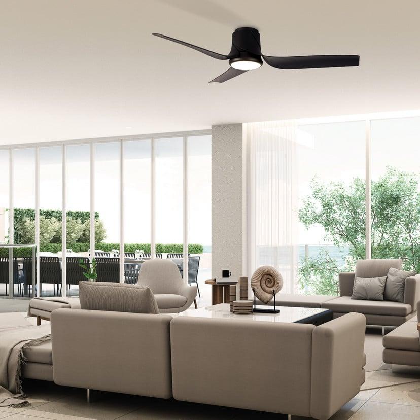 lampenwelt LED-Deckenventilator Ushuaia schwarz DC leise Ø 134 cm CCT Vatertagsangebot