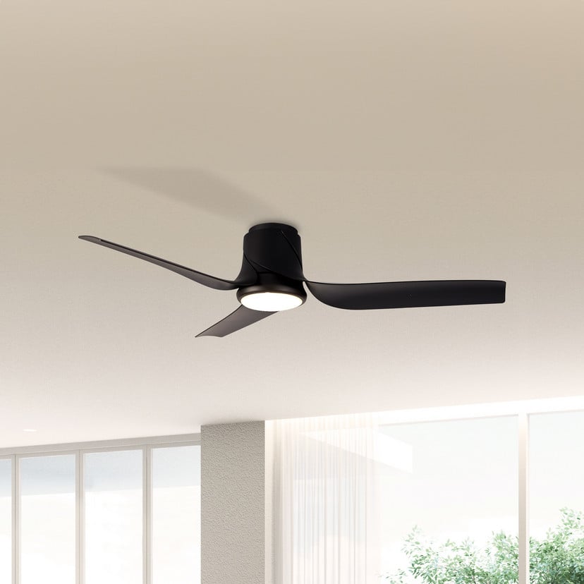 lampenwelt LED-Deckenventilator Ushuaia schwarz DC leise Ø 134 cm CCT Vatertagsangebot