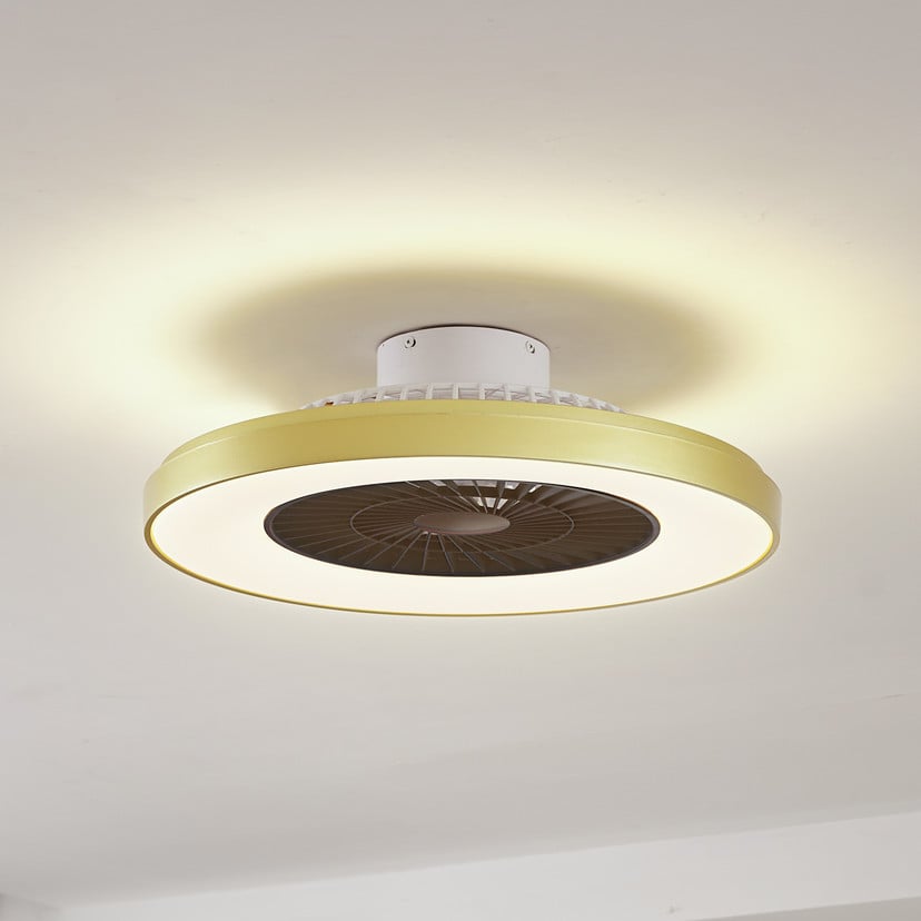 lampenwelt Lindby LED-Deckenventilator Teleo messing DC leise Tuya Valentinstagsangebot