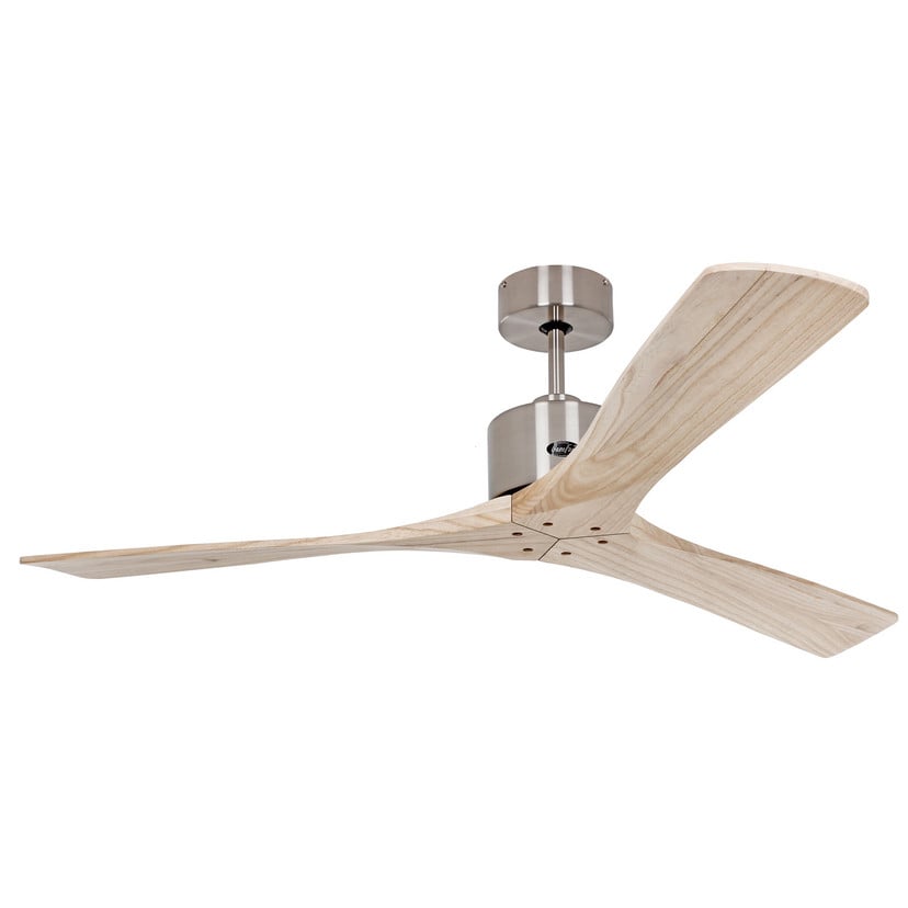 lampenwelt Deckenventilator Macau chrom Naturholz hell Exklusive Angebote
