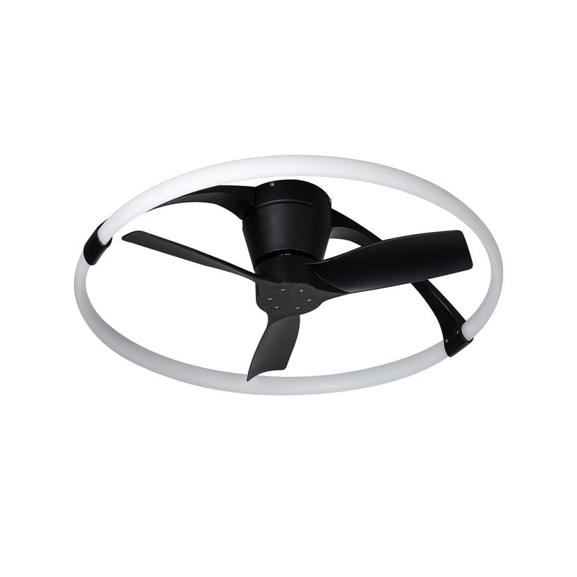 lampenwelt LED-Deckenventilator Nepal Mini App schwarz/weiß