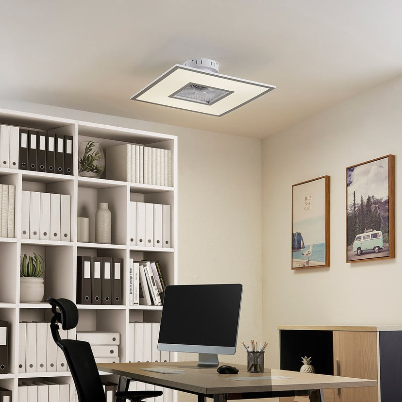 lampenwelt Lindby LED-Deckenventilator Romea eckig DC leise 60 cm Bis zu 65% Rabatt