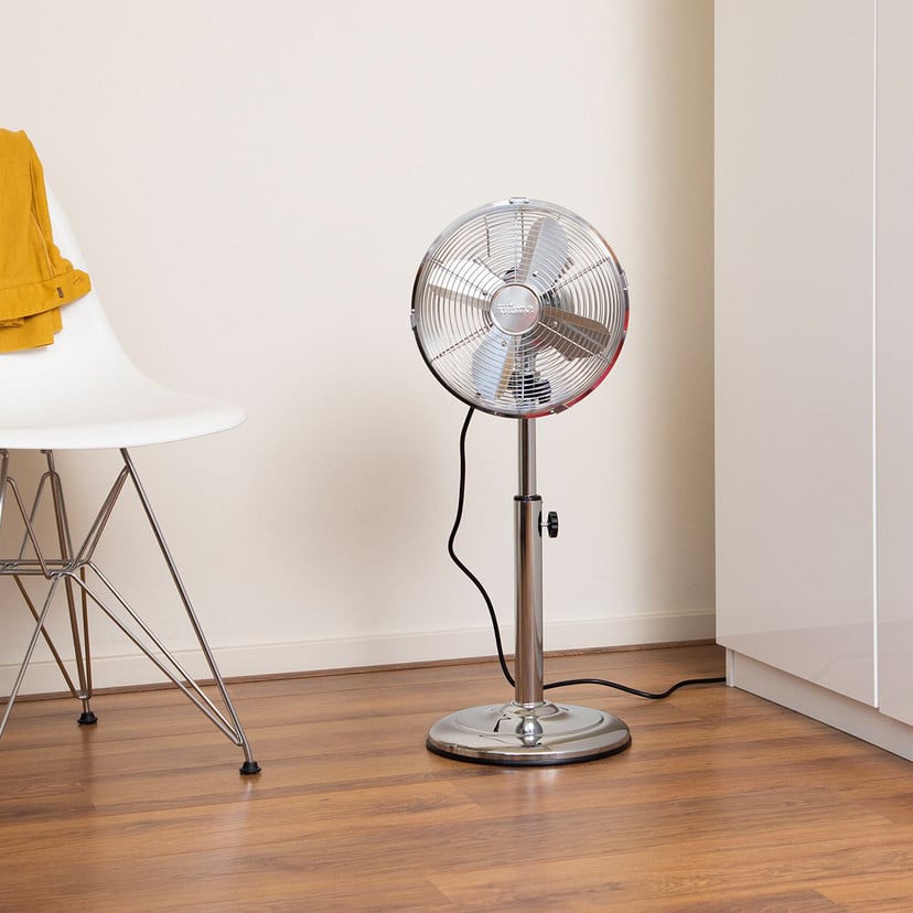 lampenwelt Verchromter Standventilator VE5952 - höhenverst Sonderangebot der Fabrik