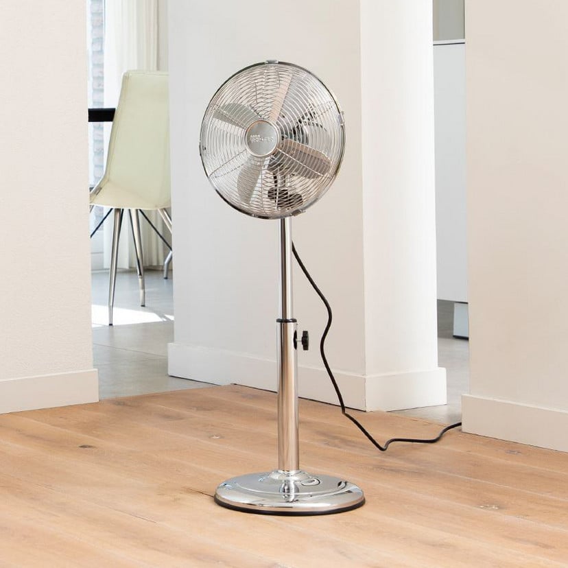 lampenwelt Verchromter Standventilator VE5952 - höhenverst Sonderangebot der Fabrik