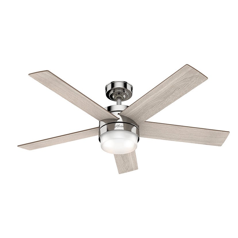 lampenwelt Hunter Claudette Ventilator mit Licht eiche/nickel Vierteljährliche Förderung